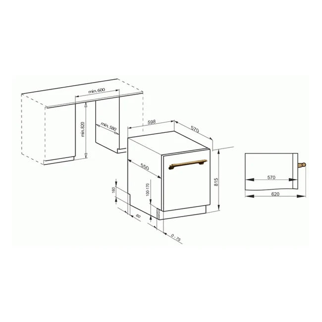 Empire Semi-Integrated Dishwasher (Black)