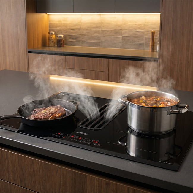Grand Chef 90cm Downdraft Induction Hob (Black)