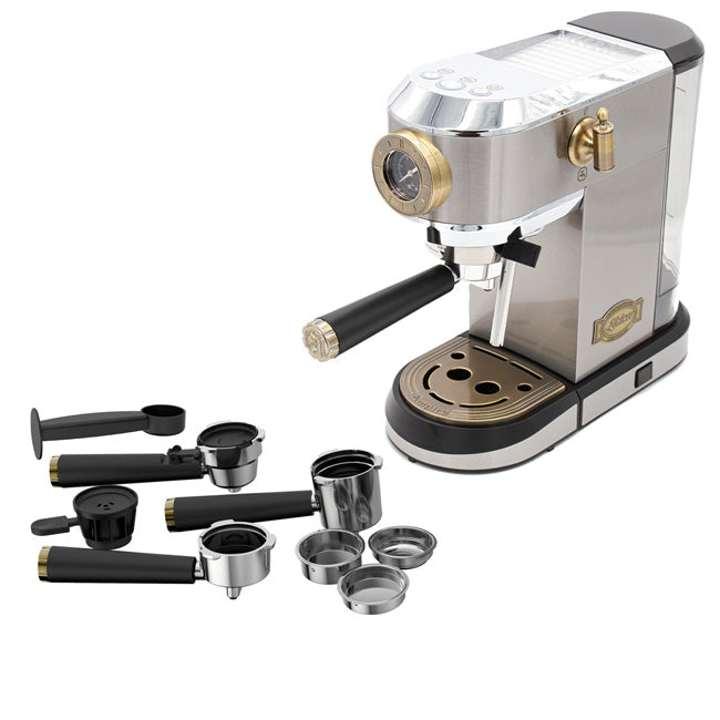 Empire Espresso Coffee Machine & Toaster Bundle (Stainless Steel)