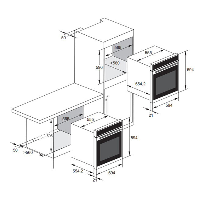 La Perle Noire 60cm Pyrolytic Oven & 58cm Induction Hob (Black Moire)