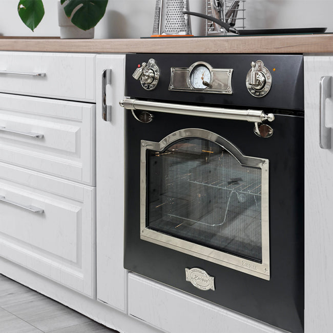 Empire Electric Oven & 60cm Cooker Hood Bundle (Black Silver)