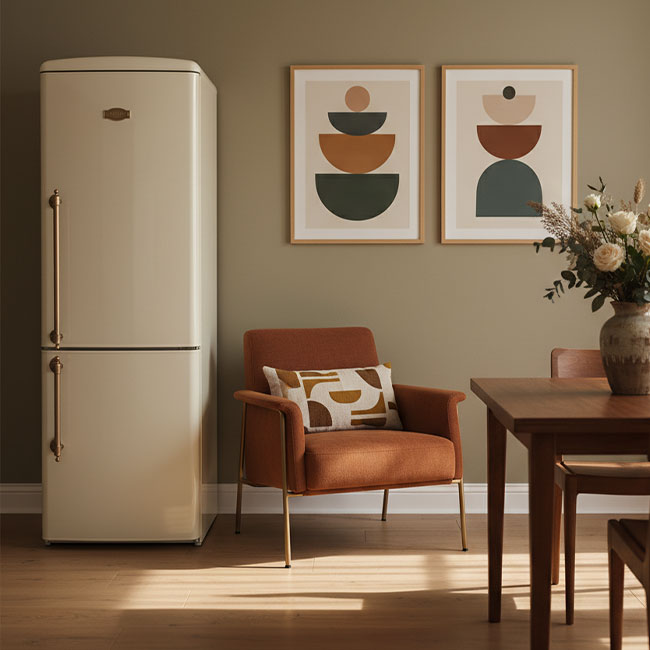 Empire Slim 60cm Fridge Freezer (Ivory)