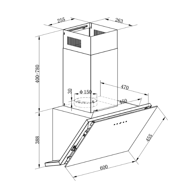 Avantgarde Pro 60cm Cooker Hood