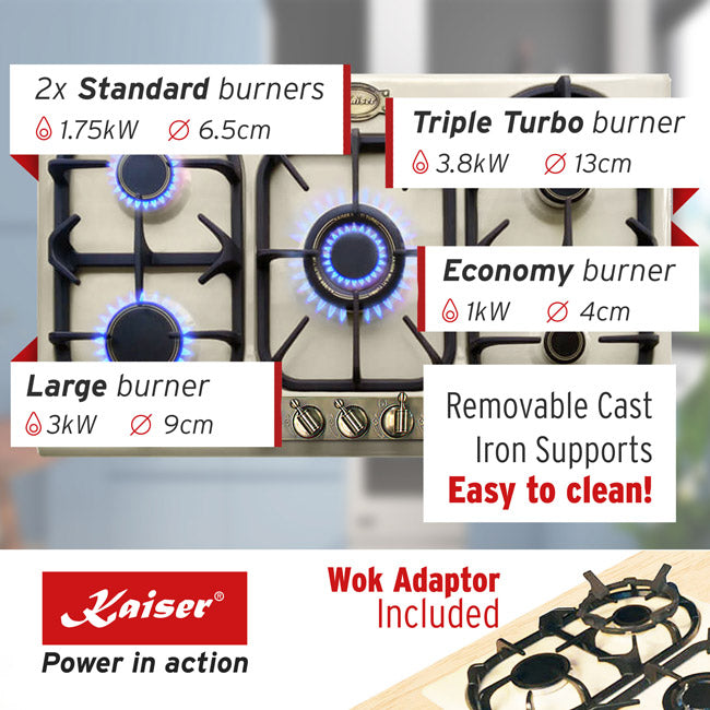 Empire Gas Oven & 5 Burner Gas Hob Bundle Ivory