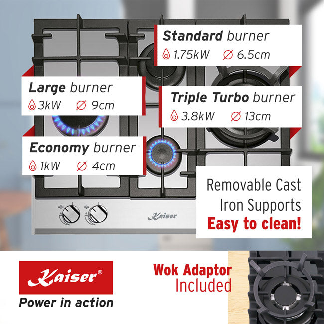 Grand Chef Gas Oven & 4 Burner Gas Hob Bundle (White)