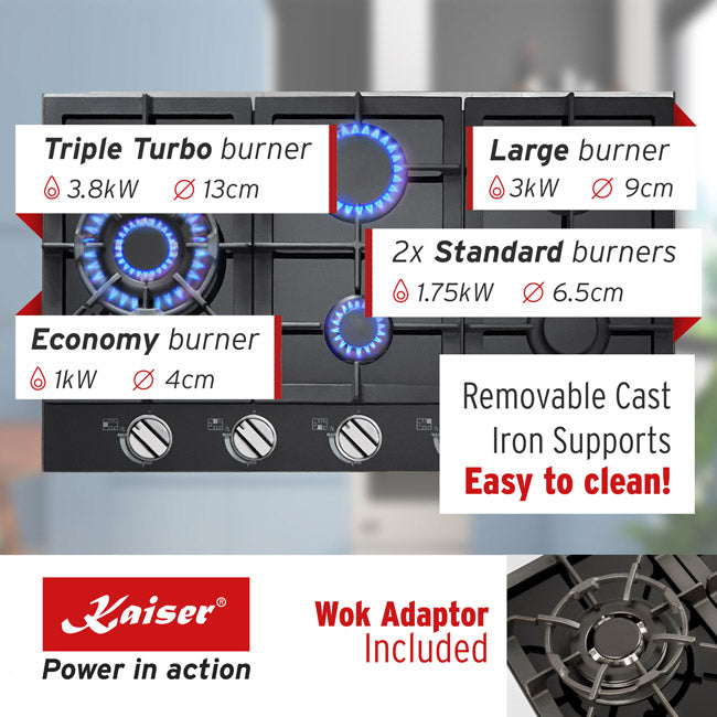 Avantgarde Pro 90cm Electric Oven & Turbo 90cm Gas Hob (Black)