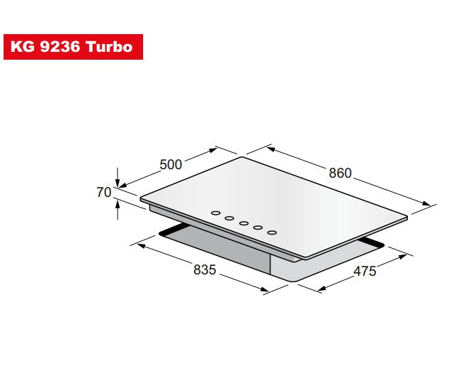 Avantgarde Pro 86cm Turbo Gas Hob (Stainless Steel)