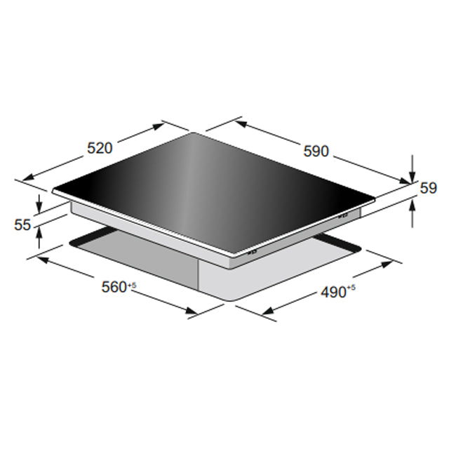 Grand Chef Cave Painting 59cm Induction Hob