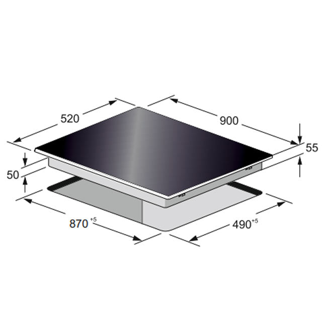 La Perle Noire 90cm Induction Hob (Black Moire)