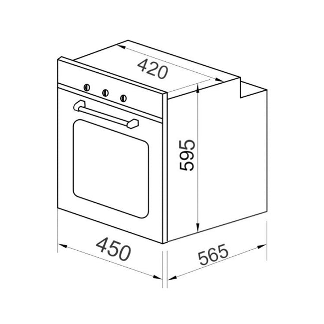 Art Deco Narrow 45cm Electric Oven (Black)
