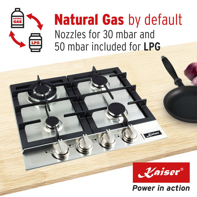 Grand Chef Gas Oven & 4 Burner Gas Hob Bundle (Stainless Steel)