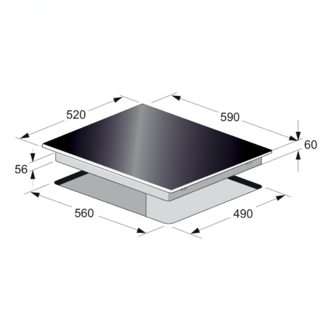 La Perle Noire 59cm Induction Hob (Black Moire)