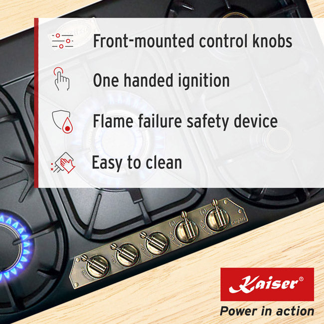 Empire Gas Oven & 5 Burner Gas Hob Black Bundle