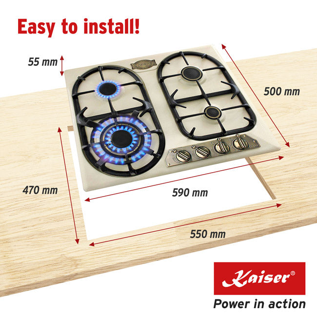 Empire Gas Oven & 4 Burner Gas Hob Bundle (Ivory)