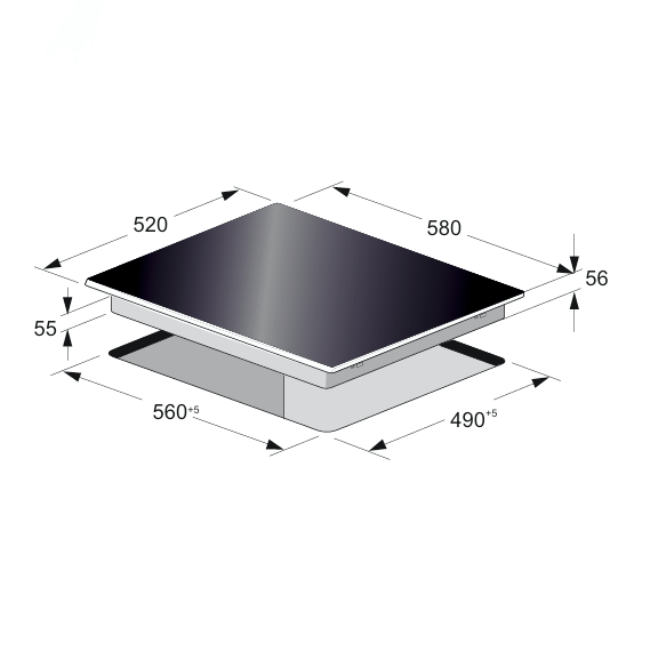 La Perle 58cm Free Zone Induction Hob (Black)