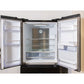 Art Deco French Door Fridge Freezer Leather Handles (Black)