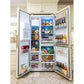 Art Deco American Style Plumbed Fridge Freezer (Ivory)