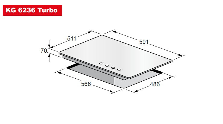 Avantgarde Pro 59cm Turbo Gas Hob (Stainless Steel)