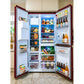 Art Deco American Style Plumbed Fridge Freezer (Bordeaux Red)