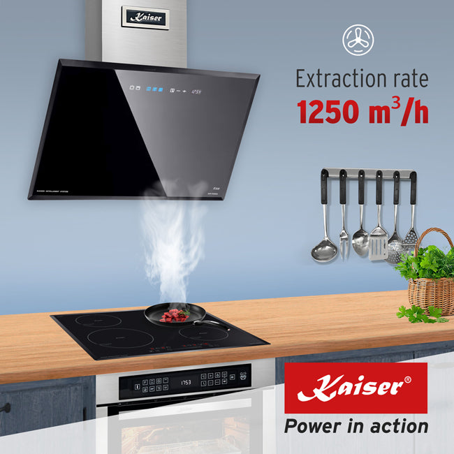 Grand Chef 45cm Electric Oven & 60cm Pro Chimney Cooker Hood (Black)