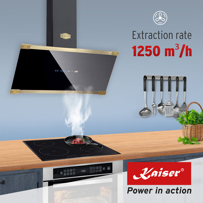 Empire Induction Range Cooker & 90cm Cooker Hood Bundle (Black)