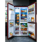 Art Deco American Style Plumbed Fridge Freezer (Bordeaux Red)