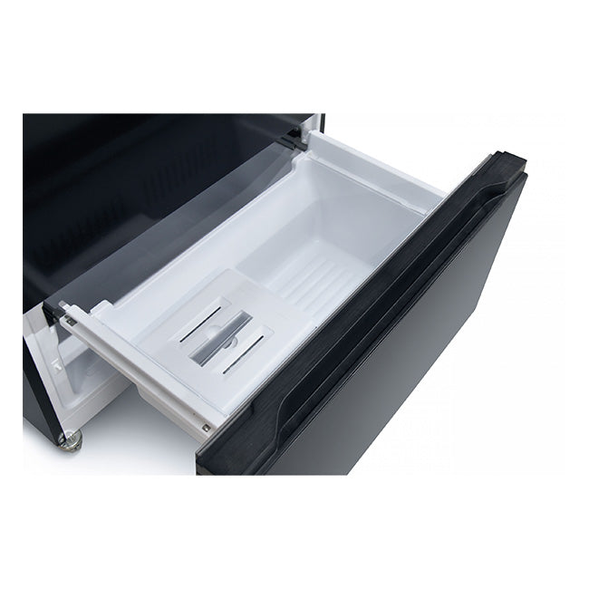 Art Deco French Door Fridge Freezer Leather Handles (Black)