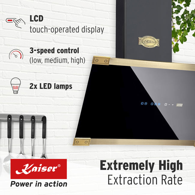 Art Deco 45cm Electric Oven & 60cm Cooker Hood (Black)