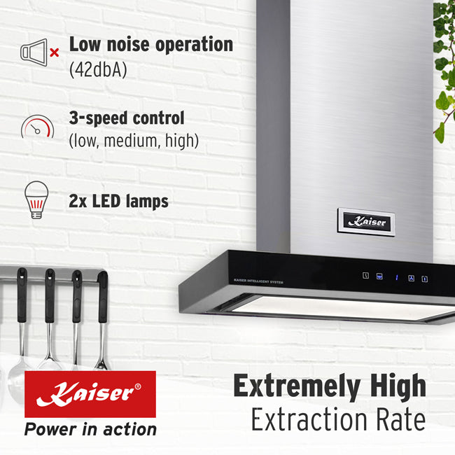 Grand Chef Gas Oven & 60cm Pro Chimney Cooker Hood (Stainless Steel)