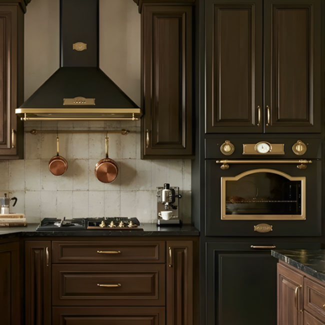 Empire Electric Oven & 4 Burner Enamel Gas Hob Bundle (Black)