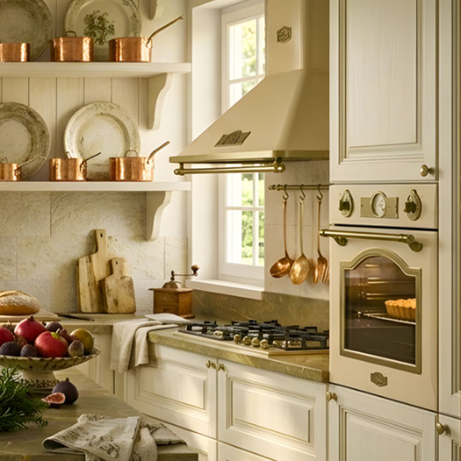 Empire Electric Oven & 5 Burner Enamel Gas Hob Bundle (Ivory)