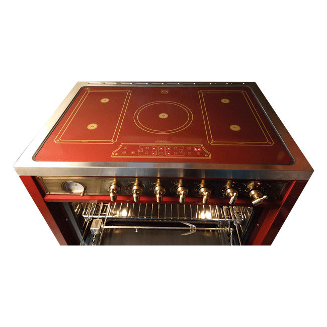Empire Electric Induction Range Cooker (Bordeaux Red)