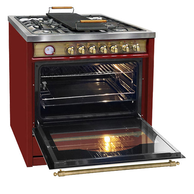 Empire 90cm Dual Fuel Range Cooker (Bordeaux Red)
