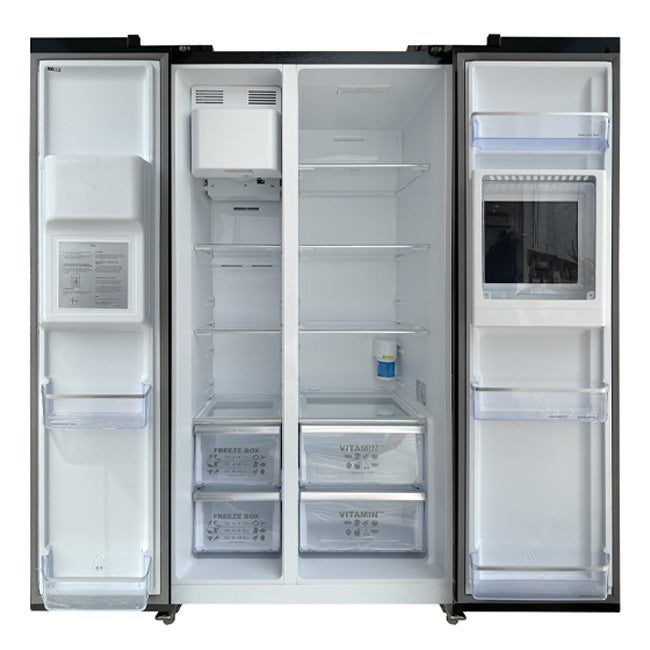 Avantgarde Pro Plumbed American Style Fridge Freezer (Black Stainless Steel)