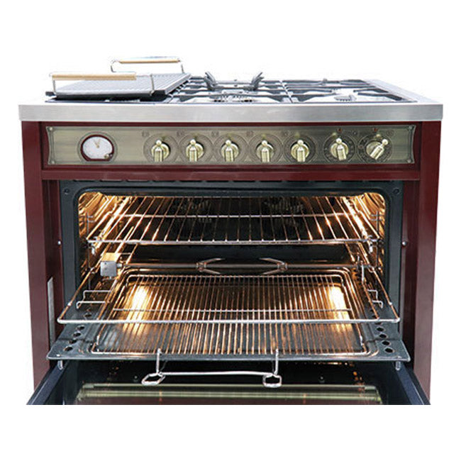 Empire 90cm Dual Fuel Range Cooker (Bordeaux Red)