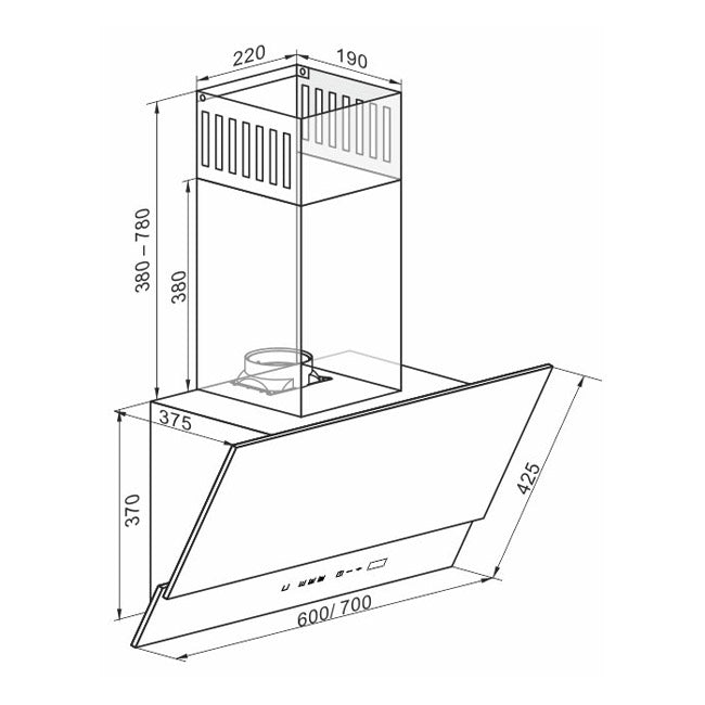 Avantgarde Pro 60cm Cooker Hood (Steel)