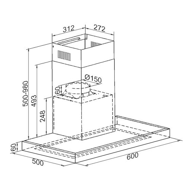 Avantgarde Pro 60cm Chimney Cooker Hood