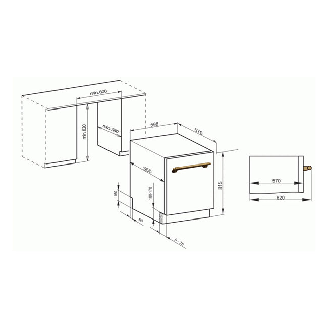 Empire Semi-Integrated Dishwasher (Ivory)