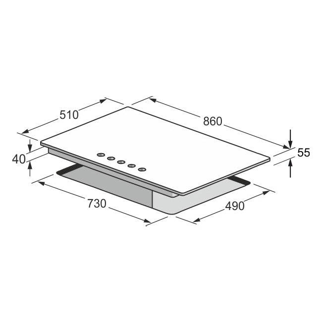 Grand Chef 86cm Gas Hob (Stainless Steel)
