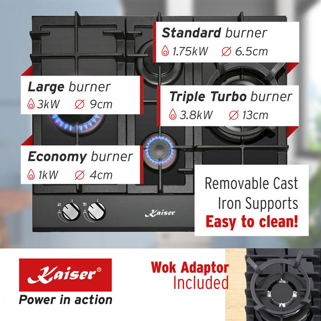 Grand Chef 60cm Gas Hob (Black)