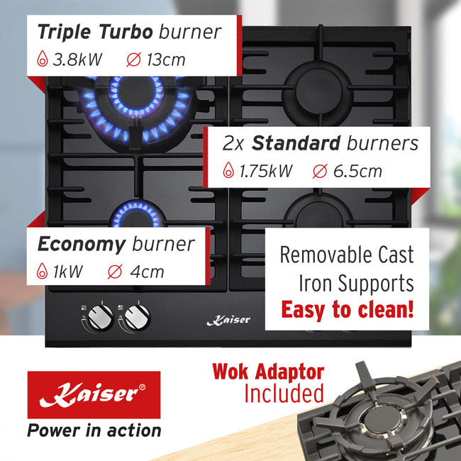 Grand Chef Turbo Gas Hob (Black)