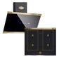 Art Deco Induction Hob & Chimney Hood Bundle (Black)