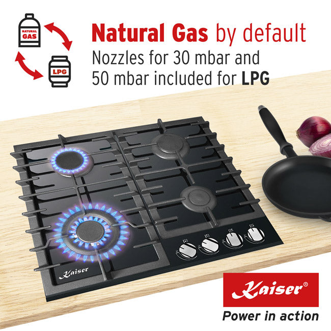Grand Chef Turbo Gas Hob (Black Glass)