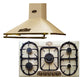 Empire 5 Burner Gas Hob & Chimney Cooker Hood Bundle (Ivory)