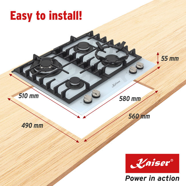 Grand Chef Turbo Gas Hob (White)