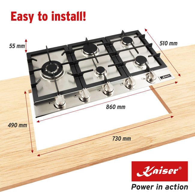 Avantgarde Pro 86cm Gas Hob (Stainless Steel)