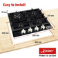 Avantgarde Pro Gas Hob (Black Glass)