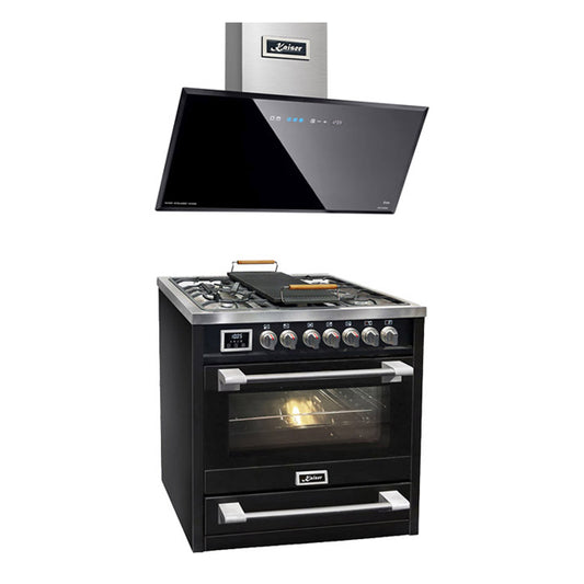 Avantgarde Pro Dual Fuel Range Cooker & 90cm Hood Bundle (Black)