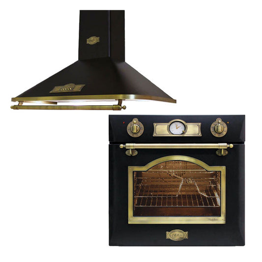Empire Electric Oven & 60cm Cooker Hood Bundle (Black)