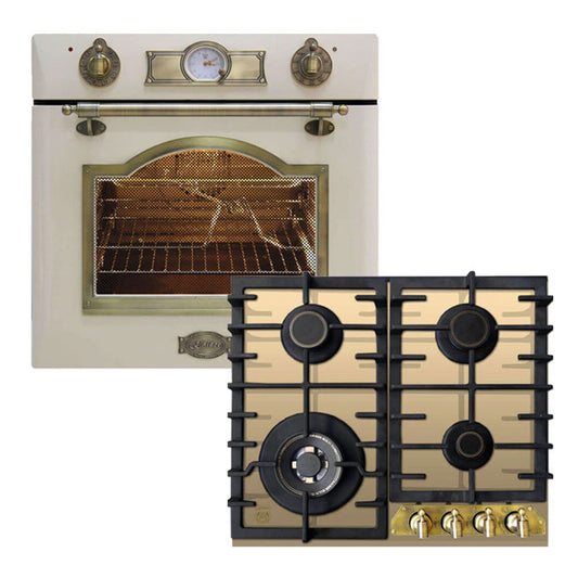 Empire Electric Oven & 4 Burner Gas Hob Bundle (Ivory)